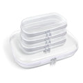 honitty Clear Hard Shell Zipper Case,3PCS Transparent Clear Laser Zipper Pouches,Hard Side Plastic Case Set,Portable Travel Storage Organizer Bins - color: 4pcs-MSSS