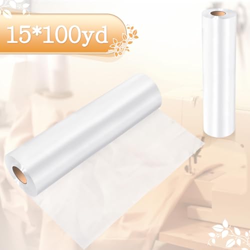 Peryiter 1 Roll Water Soluble Embroidery Stabilizer Wash Away 15"X 50 Yd - size: 15"x 50 yd, style: Water‑soluble