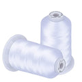 Simthread Embroidery Thread 5500 Yards White 001, 2 Huge Spools 40wt Polyester for Brother, Babylock, Janome, Singer, Pfaff, Husqvarna, Bernina Machine - color: White
