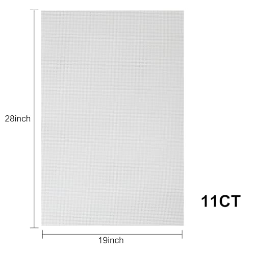 Aida Cloth 11 Count Cross Stitch Fabric,19×28inch (11CT,White) - color: White, size: 11CT