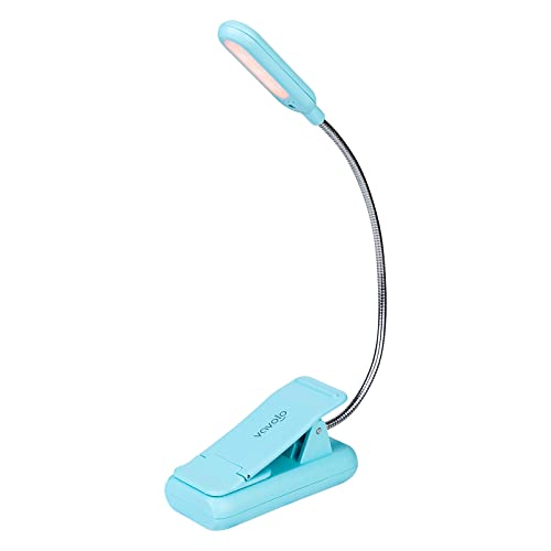 VAVOFO Rechargeable Book Light, Blue Light Blocking, Amber 1600K Clip On Reading Light, Eye Care 7 LEDs Kids Book Light for Reading in Bed with Power Indicator for Bookworms (Mint Blue) - size: 1-Pack Mint Blue
