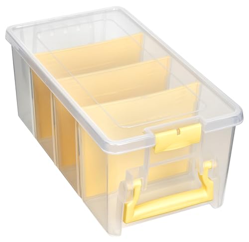 ArtBin Semi Satchel Craft Organizer with 3 Dividers, Yellow Accents - color: Yellow, size: Pack of 1