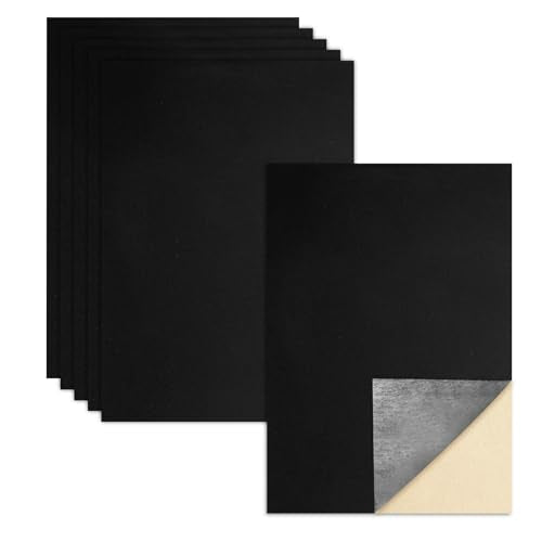 Biaungdo Black Self Adhesive Felt Sheets, 8 x 12 Inch, 6 Pcs - color: Black