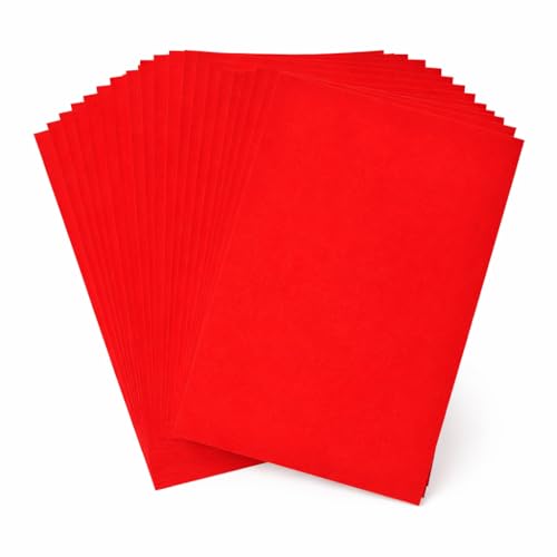 Mandala Crafts 9X12 20 Red Self Adhesive Felt Sheets with Sticky Backing - color: Red