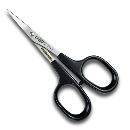 CANARY Japanese Mini Craft Scissors 4" Curved Blade [Extra Non-Stick], Small Detail Scissors for Paper Crafting, Fabric Cutting, Art Crafts, Made in JAPAN - size: Mini (Extra Non-Stick -Curved-)