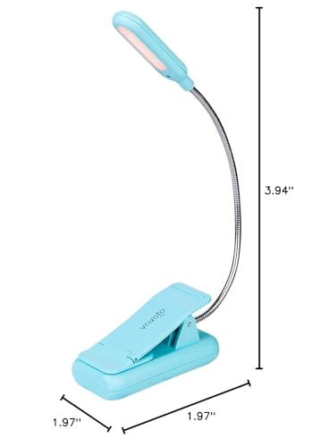 VAVOFO Rechargeable Book Light, Blue Light Blocking, Amber 1600K Clip On Reading Light, Eye Care 7 LEDs Kids Book Light for Reading in Bed with Power Indicator for Bookworms (Mint Blue) - size: 1-Pack Mint Blue