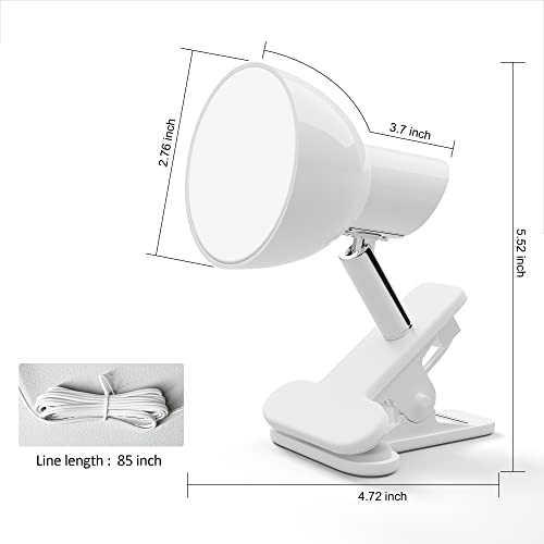 deeloop Clip On Light, 400LM Reading Lamp, Flexible Clamp Light, White - color: White