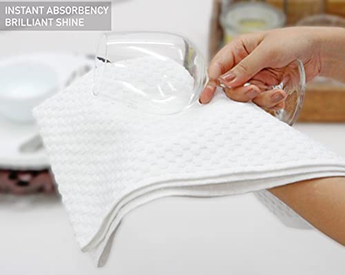 COTTON CRAFT Amazing Kitchen Towels - 8 Pack 100% Cotton Waffle Terry Towel - color: White, size: 8 Pack