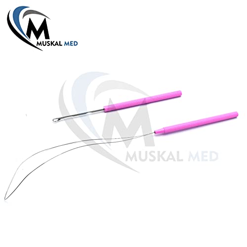 Professional Hair Extension & Beading Tool Kit Remove Plier Set for beads (4 Piece) I-Link Micro Ring Loop Needle Pulling Hook Threader Wire for Silicone Rings (Hot Pink) - color: Hot Pink
