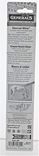 2-Pack - General Pencil 5582BP Charcoal White Pencils 2/Pkg-2B