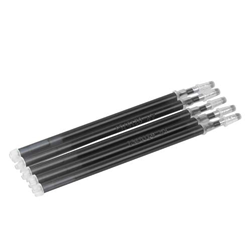 50Pcs Heat Erasable Fabric Refills with 4 Empty Pen Patchwork Marking Pens High Temperature Disappearing Ink Fabric Marker for Embroidery Handicarft Needlework Tailors Sewing Quilting and Dressmaking - color: Black with Empty Pen
