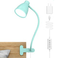 BOHON Desk Lamp with Clamp, Clip on Light, 5 Color 10 Brightness, Teal - color: Teal