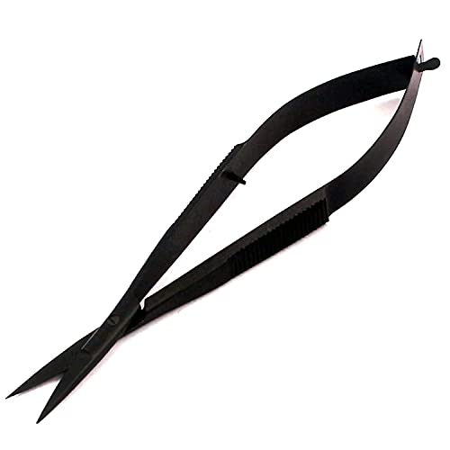 Embroidery Sewing Scissor - Black Spring Action 4.5" - German Grade Stainless Steel, Straight Tip, Snips, Thread Cutter