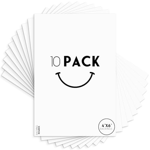 Golden State Art 4x6 White Backing Board, 10 Pack Backer Boards for Prints - size: 4x6