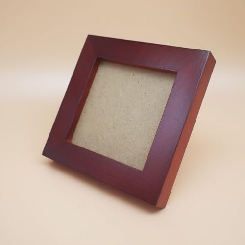 3x3 Picture Frame Solid Wood,Red. Table Top or Wall Mount Photo Frames with Plastic Glass for 3x3 Inches Pictures, Modern Home Office Decor - color: Red, size: 3x3