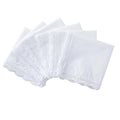 6 Pack of Ladies Embroidery Cotton Handkerchiefs Lace Wedding Hankies - color: C