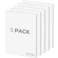 Mat Board Center 12x16 White Foam Boards Pack of 5, 1/8" Thick - size: 12x16