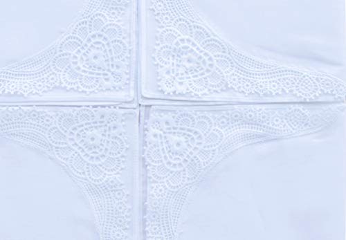 6 Pack of Ladies Embroidery Cotton Handkerchiefs Lace Wedding Hankies - color: Zw-l01 Aixin