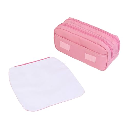 10 PCS Customizable Heat Transfer Blank Pencil Case Pen Bag Sublimation Printable Cosmetic Bag with Zipper DIY Custom Blank Makeup Bags Bulk Travel Toiletry Bag for Storage (Pink) - color: Pink, size: 10PCS