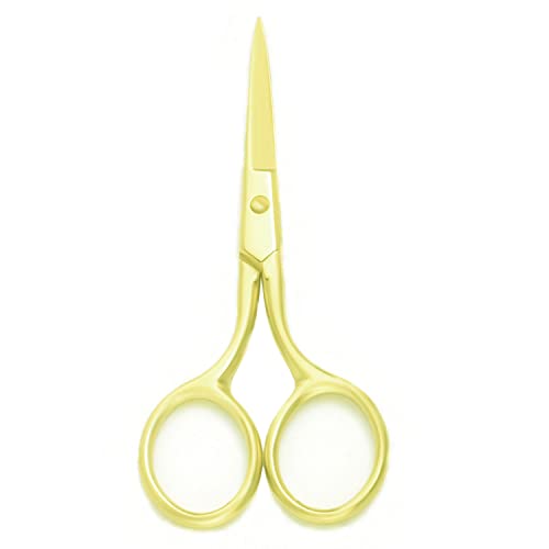 Multicolor Professional Grooming Scissors for Facial Hair Removal - color: Gold