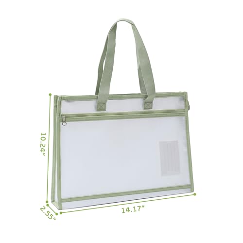 A4 Sewing Project Bags, Mesh Zipper Pouch Bag for Quilting (Green) - color: Green, size: A4