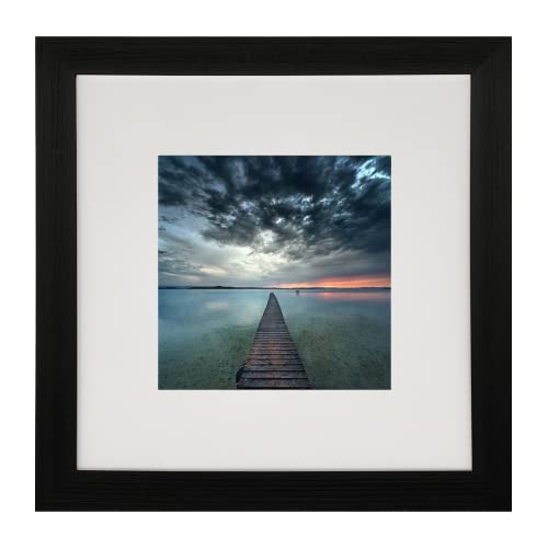 10x10 Gallery Picture frame with 6x6 mat,Freestanding and Wall Mountable Photo Frame, Black - color: Black, size: 10x10