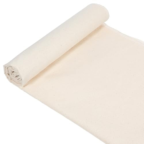 Cotton Muslin Fabric, 63 x 20inch Unbleached Muslin Linen Fabric, Beige Natural Cotton Muslins Fabrics by 0.54 Yards for Sewing Clothing, Making Garments Crafts