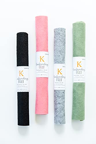 Kimberbell Felt Sheet, Color: Granite, Size: 12 x18, Thickness: 1.4 mm, Iron-Friendly & Machine Washable, Machine Embroidery, Quilting & Sewing - KDKB1257 - color: Granite