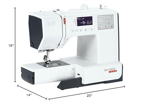 Bernette B38 Swiss Design Computerized Sewing Machine | 394 Stitches, LCD Display, Extension Table, 8 Presser Feet | Bobbins, Needles, Threader, Foot Pedal, Seam Ripper, Screwdriver, Spool Caps