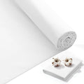 KUUP 100% Cotton Fabric by the Yard, 63" x 5 Yard White Muslin Fabric Cloth - color: White, size: 63-5 Yards