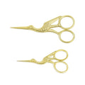 Golden Stork Embroidery Scissors Stainless Steel Sharp Tip Sewing Scissors for Everyday Use, Art Work, Needlework (1 Pcs 4.5Inch and 1 Pcs 3.6Inch) - style: 1 Pcs 4.5Inch and 1 Pcs 3.6Inch