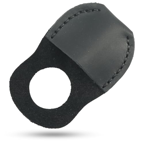 Toprank Leather Thumb Guard for Wood Carving & Whittling (Black) - color: Black