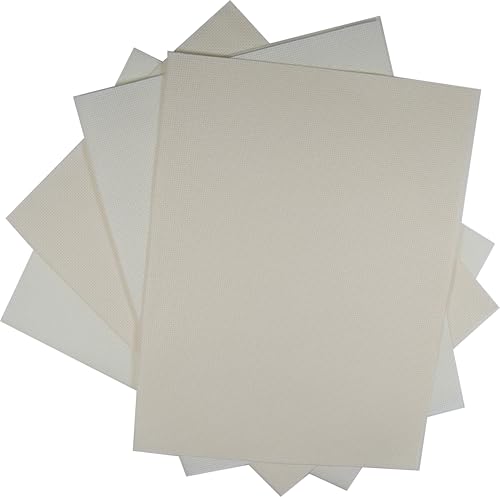 KCS 4/6 pc of 12" x 18" 30cmx45cm 16CT Counted Cotton Aida Cloth Cross Stitch Fabric (Antique White+Cream, 4 pc) - color: Antique White+cream, size: 4 pc