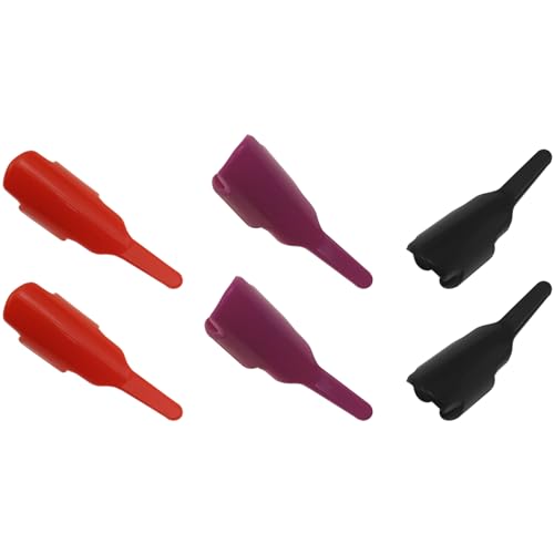 LBTODH 6PCS Sewing Tools Plastic Sewing Fingerthing Pusher Anti-Slip Finger Protectors for Sewing (Black, Red, Purple)