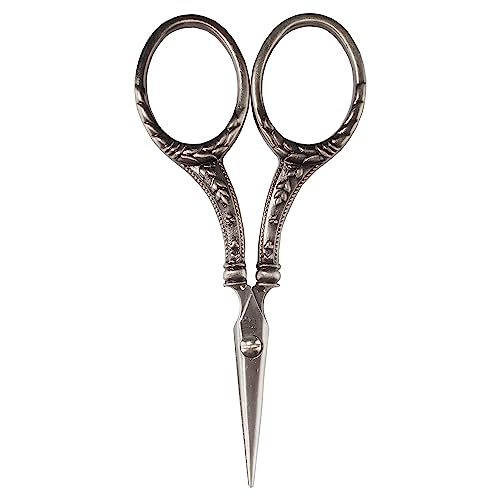 JubileeYarn Decorative Floral Embroidery Craft Scissors - Antique Silver - 1 Scissor - color: Decorative Floral - Antique Silver, size: 1 Scissor