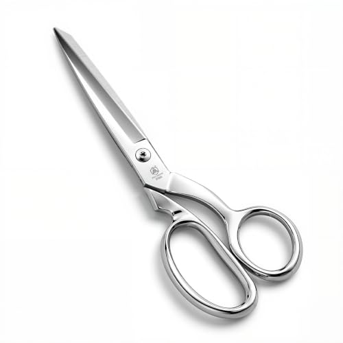 8-Inch Fabric & Sewing Scissors, Forged Stainless Steel, Bent Handle - color: Silver, size: 8 Inch
