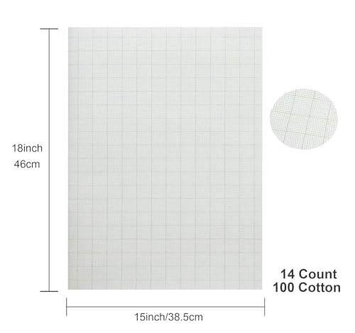 Aida Cloth 14 Count Cross Stitch Fabric,15×18inch,Rolled,3Pcs (14CT,Grid) - color: Grid, size: 14CT