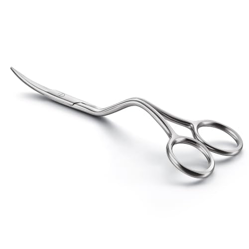 HappyAlley 6in Bent Handle Curved Embroidery Scissors, Applique Scissors