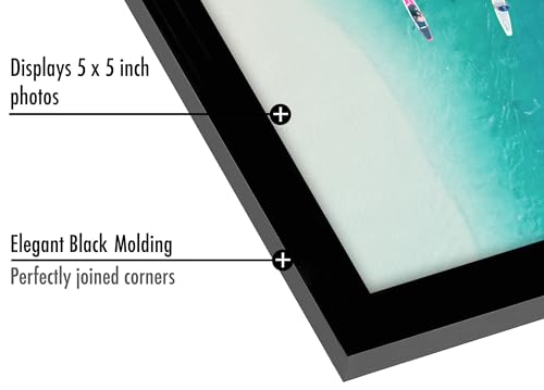 Americanflat 5x5 Picture Frame 2-Pack - Slim Molding - Black - size: 5x5