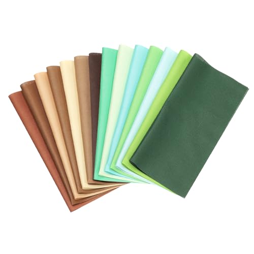 PATIKIL Cotton Fabric Bundles, 14 Pcs 10 x 10 Inch Fat Quarter Solid Color Precut Fabric Squares for Sewing Patchwork Quilting DIY, Coffee Green - color: Coffee Green, size: 10 x 10 Inch