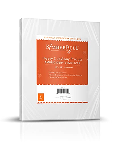 Kimberbell Cut Away Stabilizer Heavy Weight Mesh 2.5 Oz Precut 10”x12” 40 Sheets, Fits 4x4 5x7 6x10 Hoops: for Machine Embroidery, Hand Sewing, Quilting, Piecing Projects, Appliqués, Crafting & More! - color: Heavy Cut-Away, size: 10" x 12" SHEETS