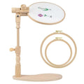 Airo Beech Adjustable Embroidery Hoop Stand,Embroidery Holder Stand,Cross Stitch Stand,Embroidery Stand with 2pcs Embroidery Hoops (6inch + 8inch), Rotatable, Tool-Free Installation