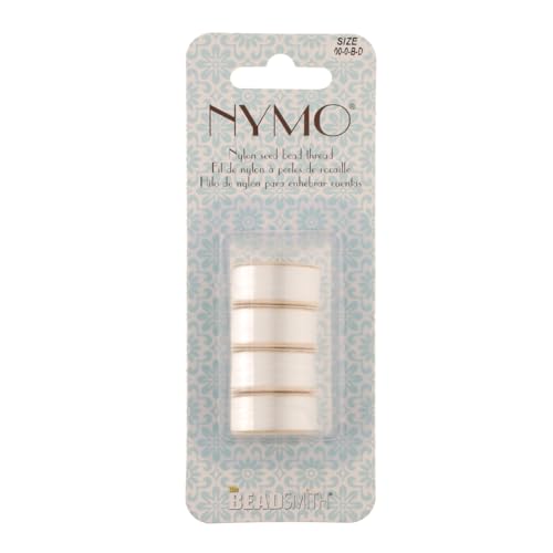 The Beadsmith Nymo Thread, Made of Nylon - size: Size 00, 0, B, & D, style: White