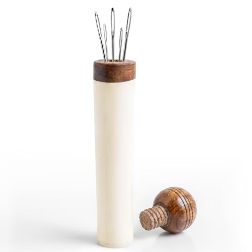 Lord of Battles Genuine Bone Needle Holder Durable Sewing Tool Organizer Medieval Needles Storage Case for Sewing, Embroidery & Crafting Needles Storage (Bone Holder)