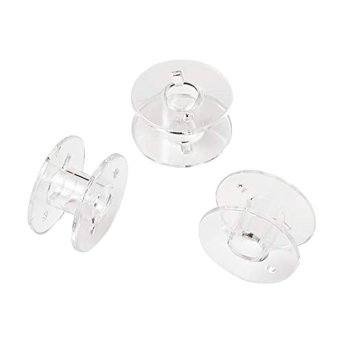 Craftdady 200pcs Empty Plastic Sewing Machine Embroidery Bobbins 0.81" Beading Stitch Thread Cord Wire Spools - color: Clear, Plastic Bobbin