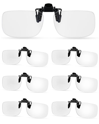 Copkim 6 Pairs Clip-On Reading Glasses, Flip-Up Blue Light Blocking - color: Classic Color