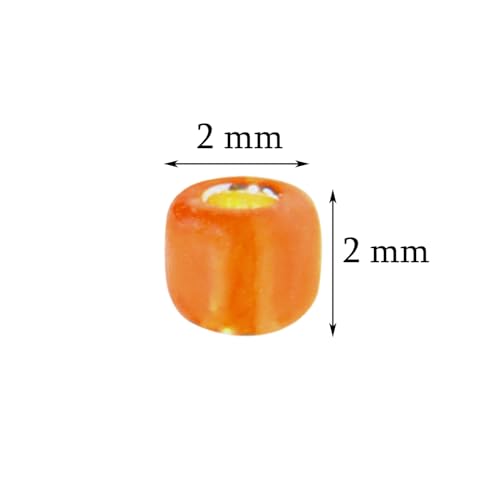 Glass Seed Beads Penta Angel 50g Mini Round Craft Loose Spacer Pony Beads for Earring Bracelets Necklace Waist Bead Jewelry Making(2mm, Orange) - color: Orange