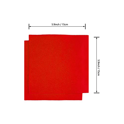 Jtnohx Soft Felt Fabric Flexible Craft Felt Sheets Bright Red 6" 20Pcs - color: Bright Red