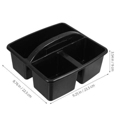 NUOBESTY Classroom Storage Caddy with Handle Portable 3 Compartment Art Supplies Caddy Plastic Organizer with Handle for Teacher Supply Storage Kids Craft Organizer Office and Home Use