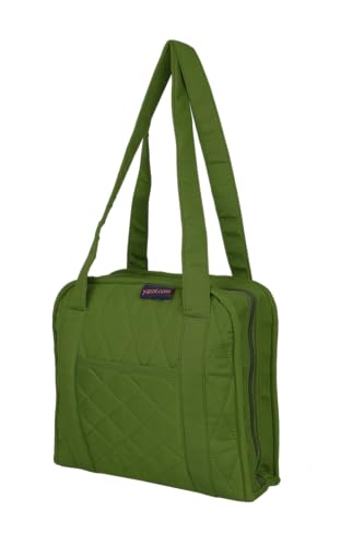 Yazzii Oval Craft Organizer Bag - Portable Organizer - Arts & Crafts Storage Bag Organizer - Multipurpose Storage Organizer for Quilting, Needlework, Knitting, Sewing, Applique & Jewelry Green - color: Green
